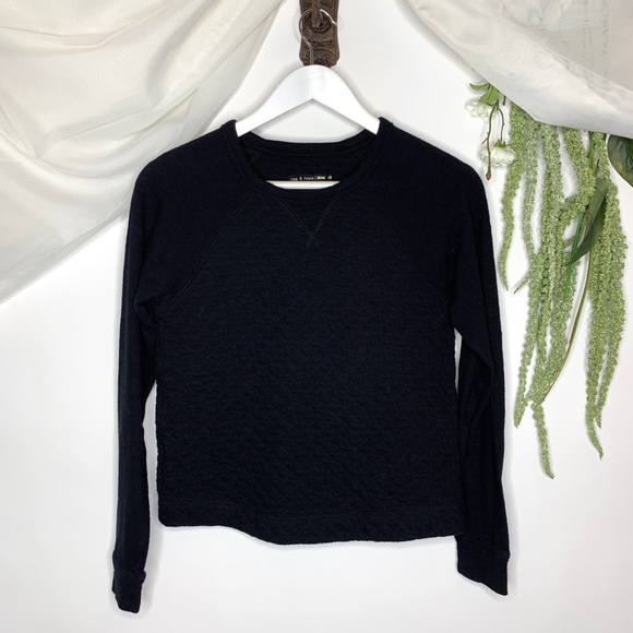 rag & bone Sweaters - Rag & Bone Black Sweater with quilted front panel